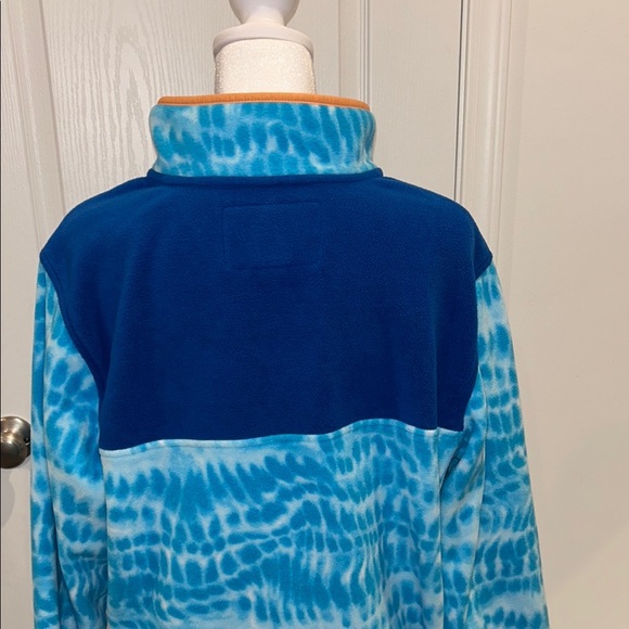 Lands' End Blue Puffer Jacket with Stand-Up Collar and Quarter-Zip Closure - Picture 5 of 9